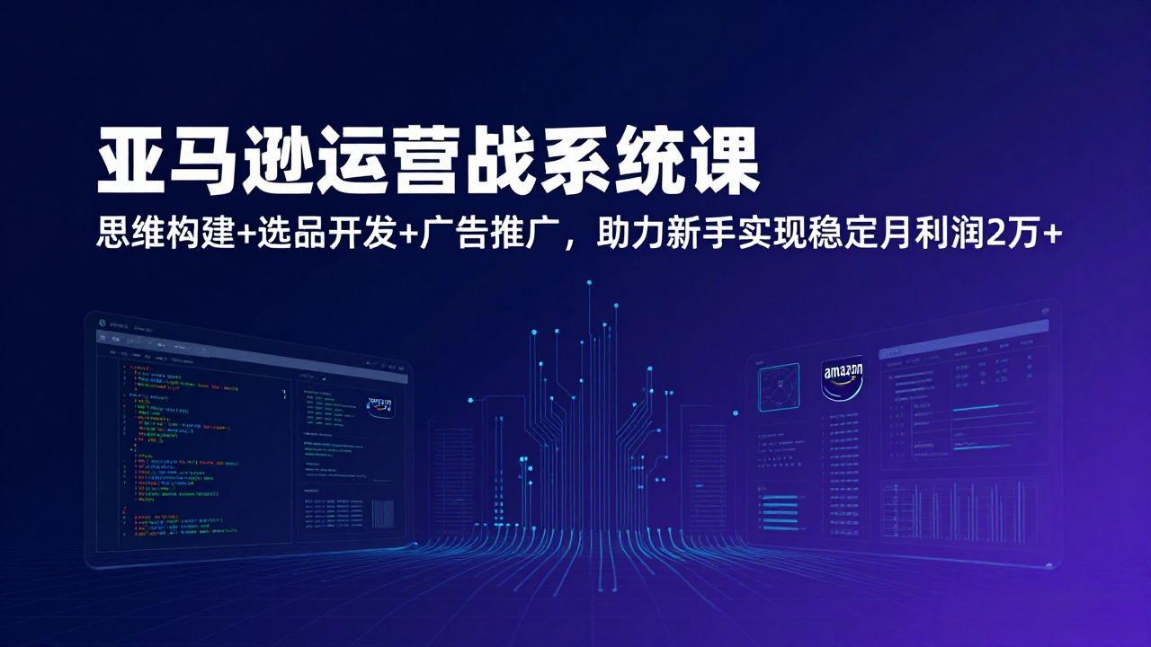 亚马逊运营实战系统课，思维构建+选品开发+广告推广，助力新手实现稳定月利润2万+(更新-初遇