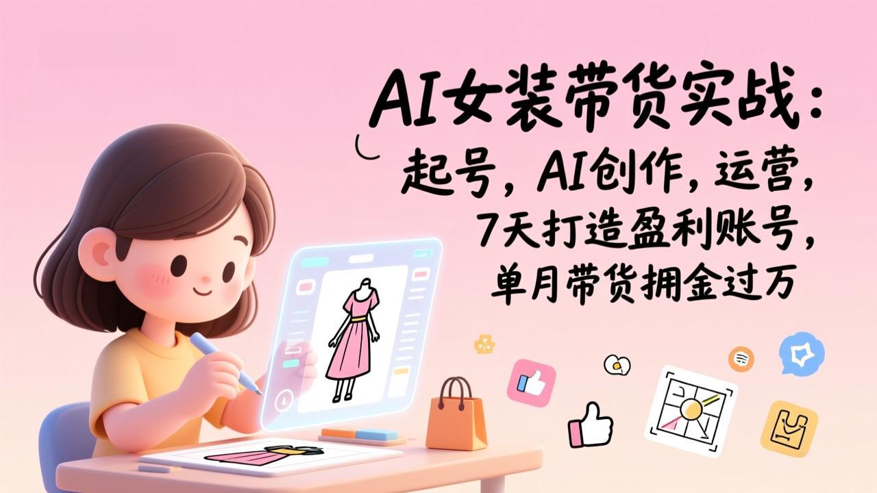 AI女装带货实战：起号，AI创作，运营，7天打造盈利账号，单月带货佣金过万-初遇
