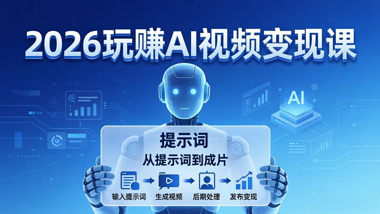 2026玩赚AI视频变现课：掌握 AI 视频全流程技能，从提示词到成片高效产出-初遇