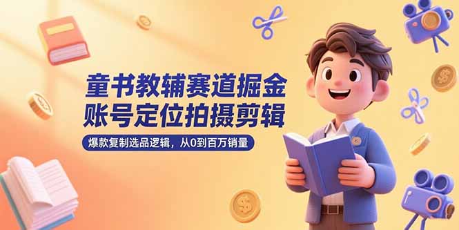 童书教辅赛道掘金,账号定位拍摄剪辑,爆款复制选品逻辑,从0到百万销量-初遇