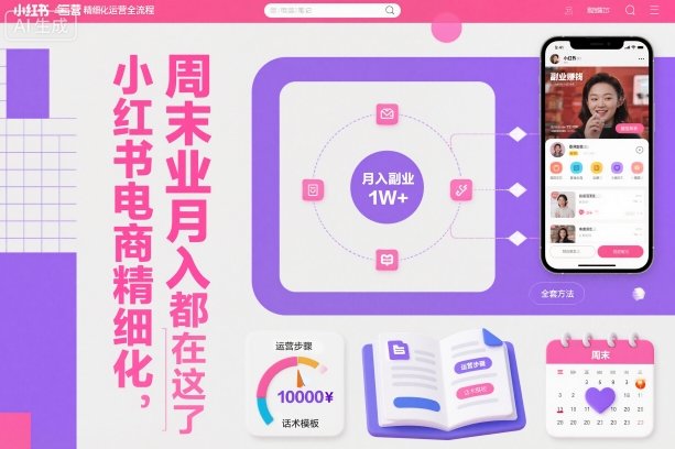 小红书电商精细化运营全流程,周末副业月入1W+,全套方法都在这了-初遇