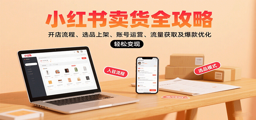 小红书卖货全攻略:开店流程、选品上架、账号运营、流量获取及爆款优化,轻松变现-初遇