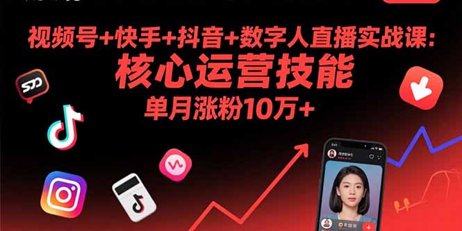 视频号+快手+抖音+数字人直播实战课(9月-初遇