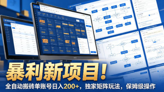 暴利新项目！全自动搬砖单账号日入200+，独家矩阵玩法，保姆级操作【揭秘】-初遇