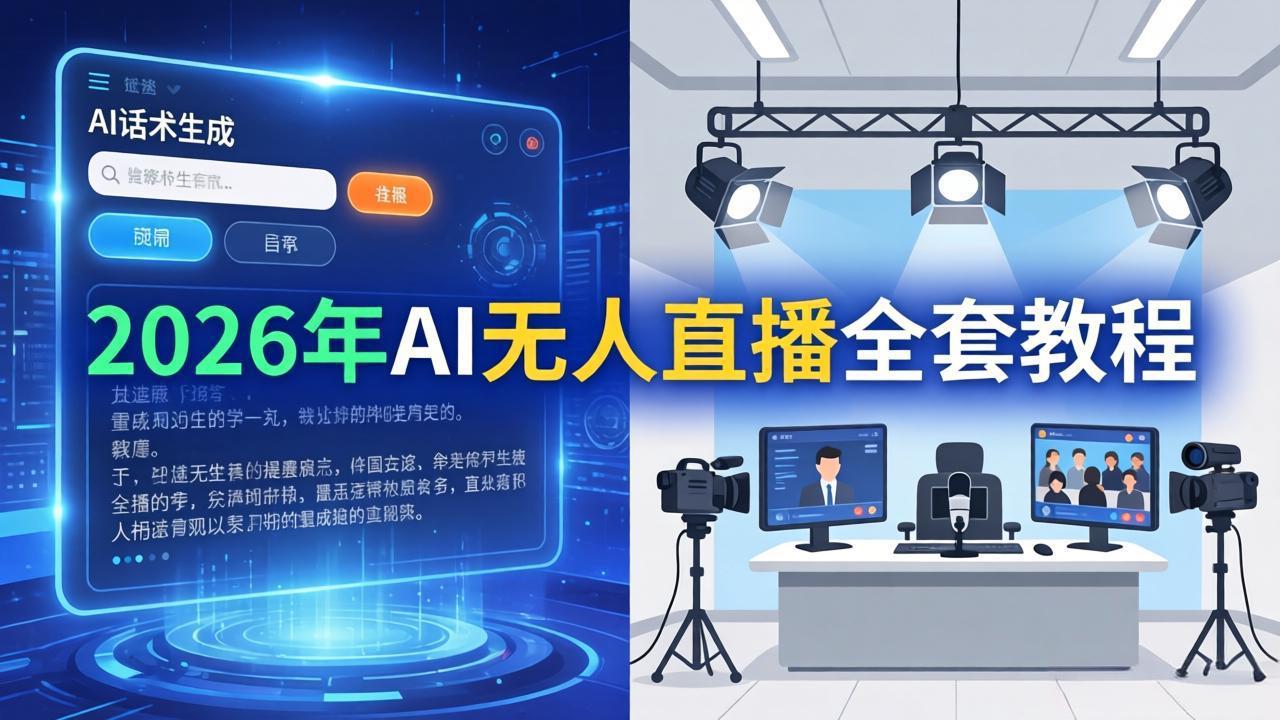 2026年AI无人直播全套教程：OBS安装+软件配置+直播间搭建+话术生成+一键开播实操-初遇