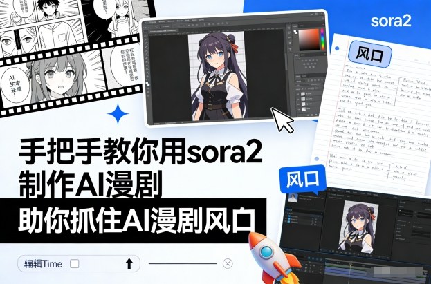 手把手教你用sora2制作AI漫剧,助你抓住AI漫剧风口-初遇