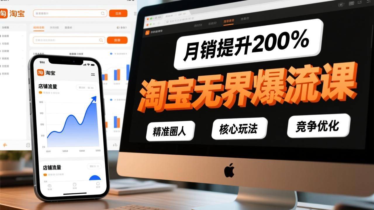淘宝无界爆流课，精准圈人、核心玩法、竞争优化，快速引爆店铺流量，月销提升200%-初遇