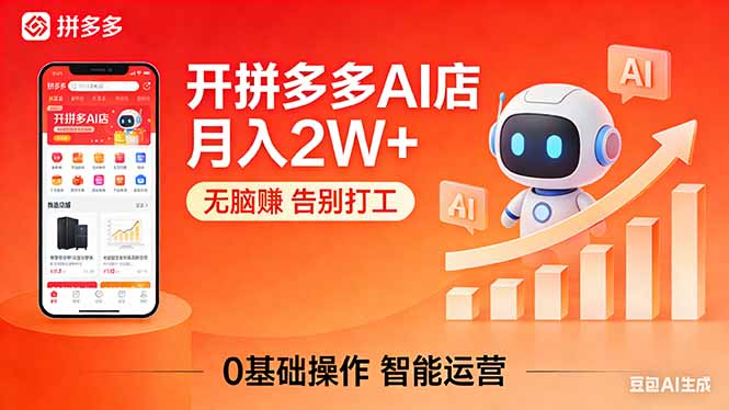开一家拼多多AI店，月入2W+，无脑赚，告别打工，附SOP手册-初遇