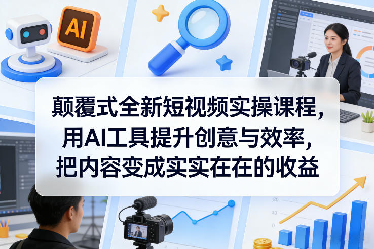 颠覆式全新短视频实操课程，用AI工具提升创意与效率，把内容变成实实在在的收益-初遇