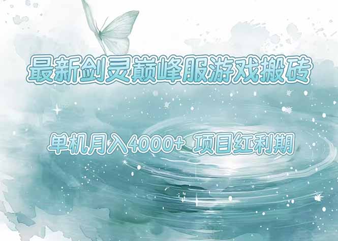 最新剑灵巅峰服游戏搬砖,项目红利期,单机稳定4000+操作简单好上手-初遇
