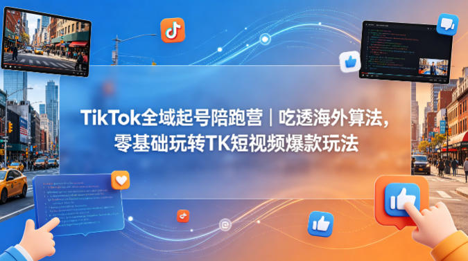 TikTok全域起号陪跑营｜吃透海外算法，零基础玩转TK短视频爆款玩法-初遇