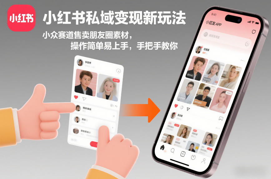 小红书私域变现新玩法，小众赛道售卖朋友圈素材，操作简单易上手，手把手教你-初遇