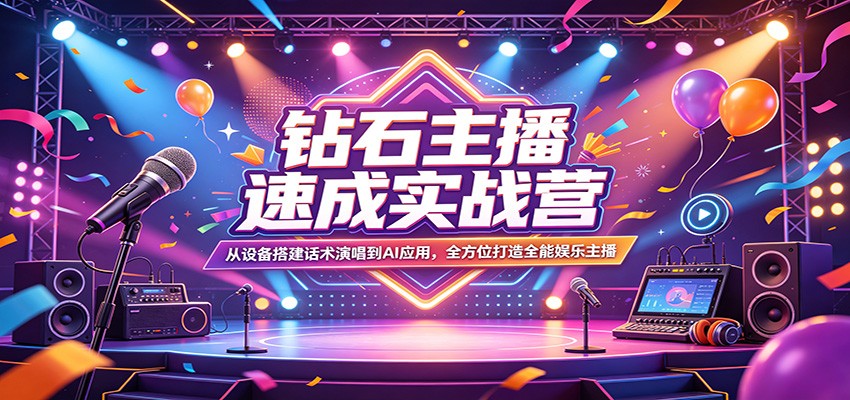 钻石主播速成实战营：从设备搭建话术演唱到AI应用，全方位打造全能娱乐主播-初遇