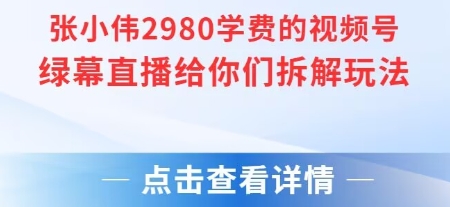 张小伟2980付费额视频号绿幕直播给你们拆解玩法-初遇