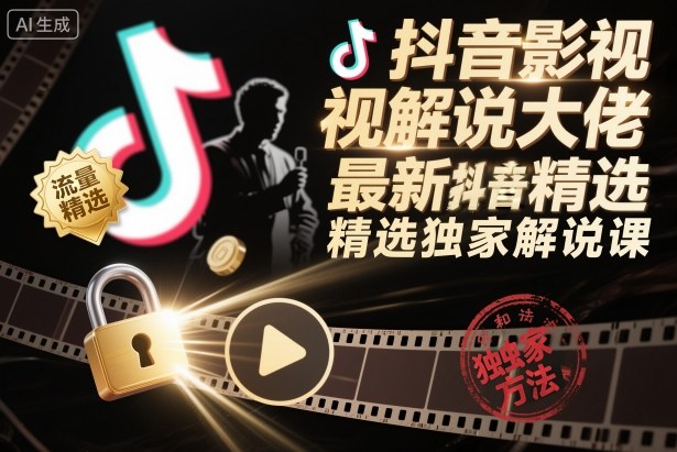 抖音影视解说大佬最新抖音进精选和独家方法，精选独家解说课(更新26年3月)-初遇