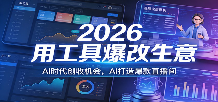 2026用工具爆改生意，AI时代创收机会，AI打造爆款直播间-初遇