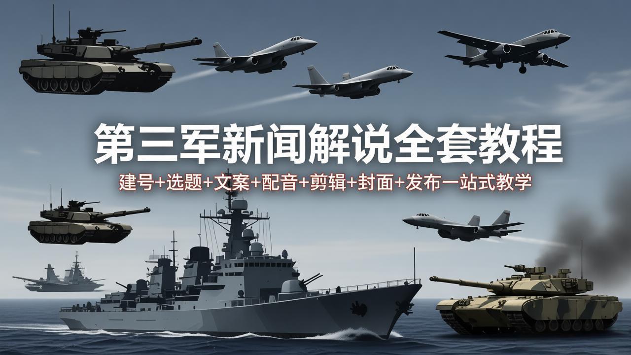 第三军迷新闻解说全套教程：建号+选题+文案+配音+剪辑+封面+发布一站式教学-初遇