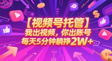【视频号托管 】我出视频,你出账号,每天5分钟发布,最高躺挣2W+【揭秘】-初遇
