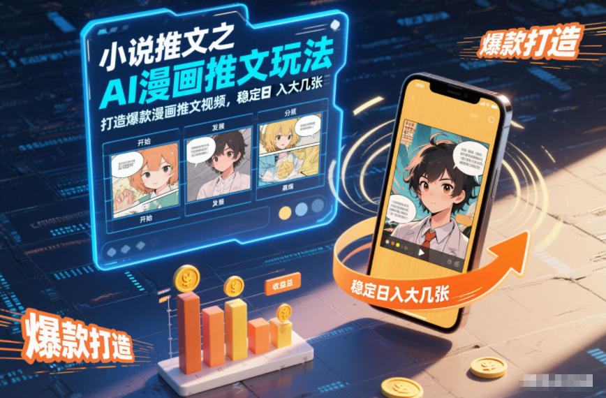 小说推文之AI漫画推文玩法，打造爆款漫画推文视频，稳定日入大几张-初遇
