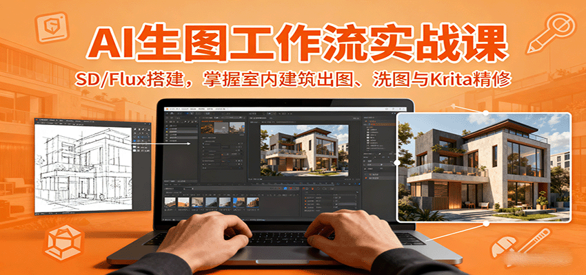 AI生图工作流实战课：SD/Flux搭建，掌握室内建筑出图、洗图与Krita精修-初遇