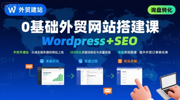 Wordpress外贸建站+SEO优化课程,手把手教你从0到1搭建可获得询盘的外贸网站-初遇