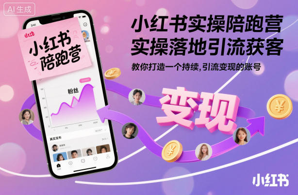 小红书实操陪跑营,实操落地引流获客,教你打造一个持续引流变现的账号-初遇