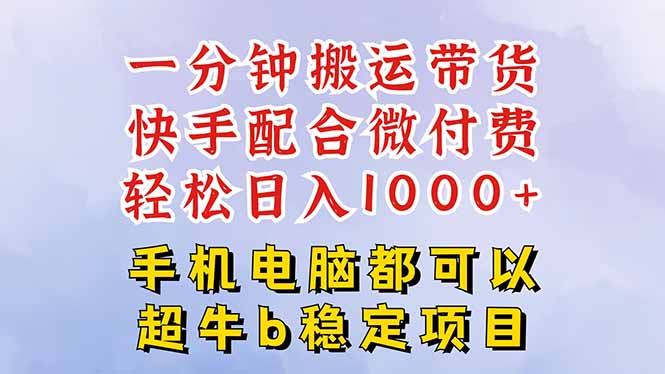 快手黑科技一分钟搬运带货,一刀不剪过原创,微付费投流玩法,轻松日入...-初遇