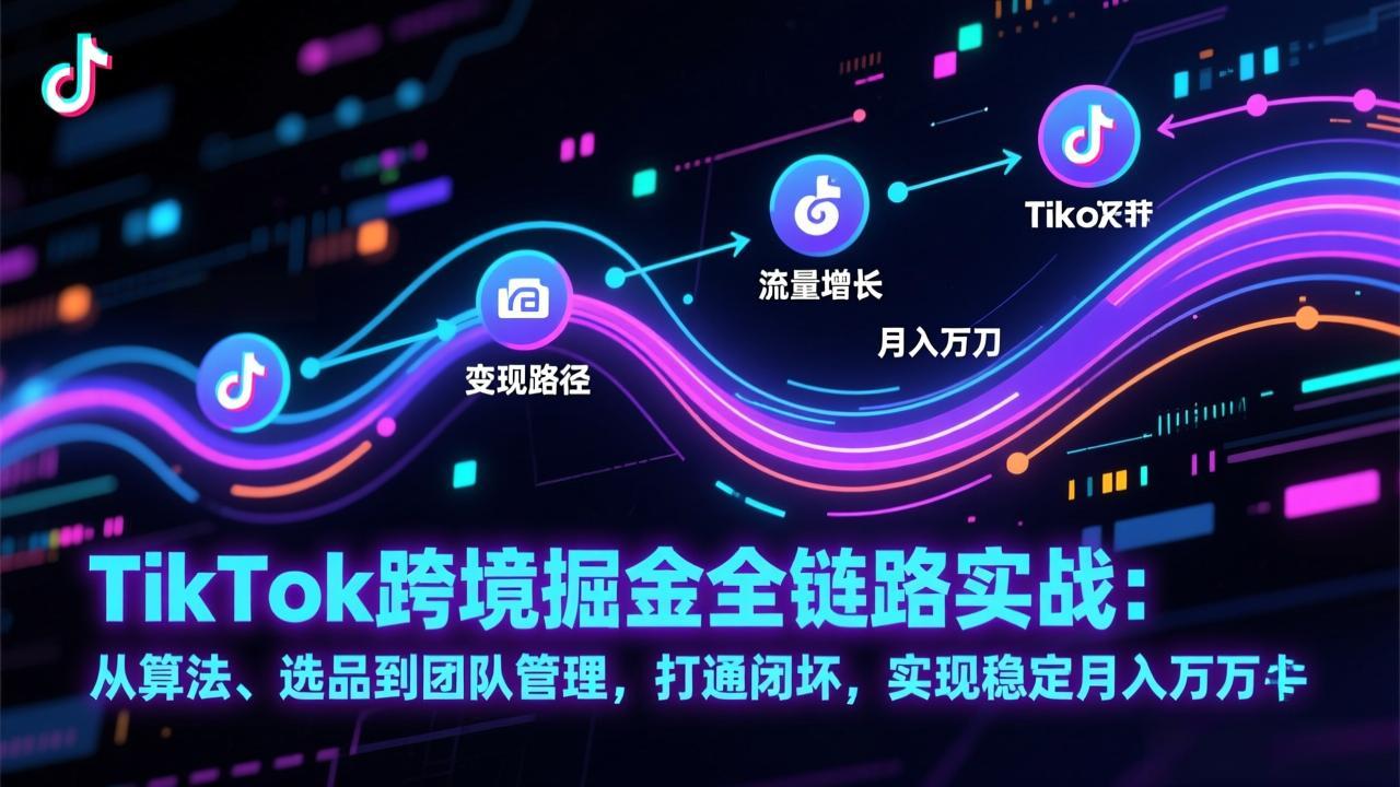 TikTok跨境掘金全链路实战：从算法、选品到团队管理，打通闭环，实现稳定月入万刀-初遇