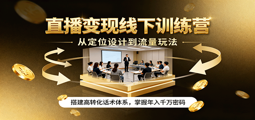 直播变现线下训练营,从定位设计到流量玩法,搭建高转化话术体系,掌握年入千万密码-初遇