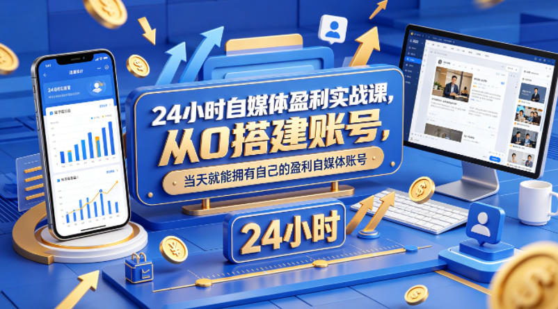 24小时自媒体盈利实战课，从0搭建账号，当天就能拥有自己的盈利自媒体账号-初遇