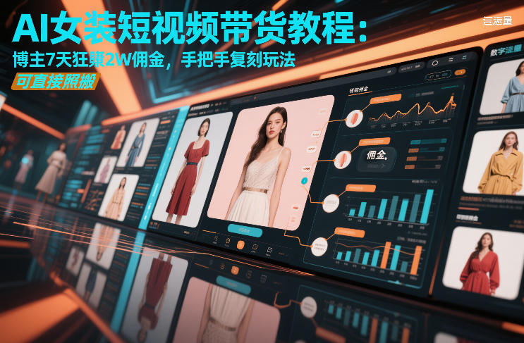 AI女装短视频带货教程：博主7天狂賺2W佣金，手把手复刻玩法，可直接照搬-初遇
