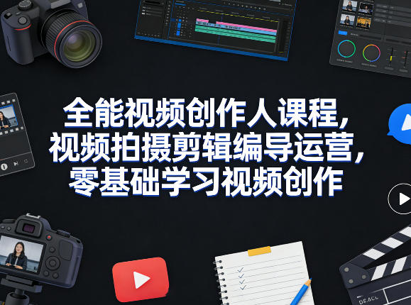 全能视频创作人课程，视频拍摄剪辑编导运营，零基础学习视频创作(更新2026年4月)-初遇
