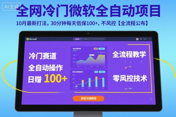 全网冷门微软全自动挂G项目,10月最新打法,30分钟每天低保100+,不风控【全流程公布】【揭秘】-初遇