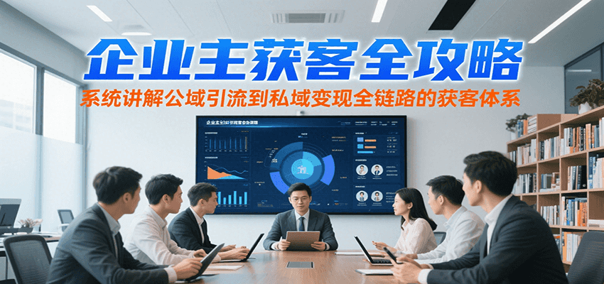 企业主获客全攻略,系统讲解公域引流到私域变现全链路的获客体系-初遇