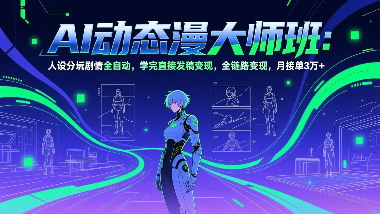 AI动态漫剧大师班：人设分镜剧情全自动，学完直接发稿变现，全链路变现，月接单3万+-初遇