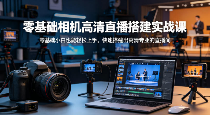 零基础相机高清直播间搭建实战课，小白也能轻松上手，快速搭建出高清专业的直播间-初遇