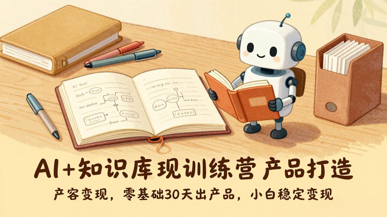 AI+知识库变现训练营，产品打造、内容创作、全平台变现，零基础30天出产品，小白稳定变现-初遇