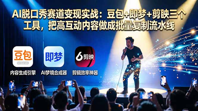 AI脱口秀赛道变现实战：豆包+即梦+剪映三个工具，把高互动内容做成批量复制流水线-初遇