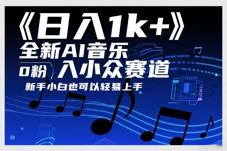 日入1k+，全新AI音乐入小众赛道，0粉上车，新手小白也可以轻易上手【揭秘】-初遇