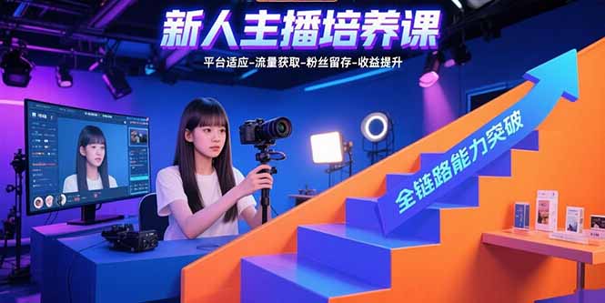 新人主播培养课:平台适应-流量获取-粉丝留存-收益提升 全链路能力突破-初遇