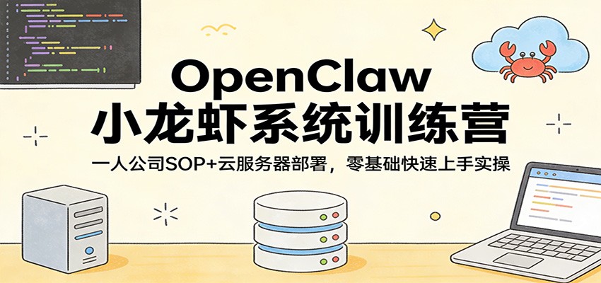OpenClaw小龙虾系统训练营：一人公司SOP，云服务器部署，零基础快速上手实操-初遇