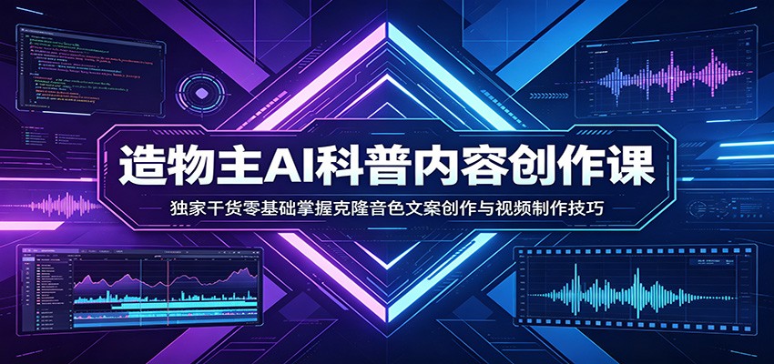 AI科普内容创作课：独家干货零基础掌握克隆音色文案创作与视频制作技巧-初遇