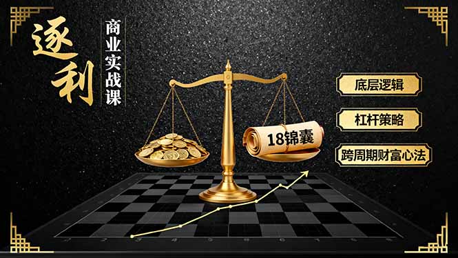 《逐 利》商业实战课,底层逻辑、杠杆策略、18锦囊,跨周期财富心法(更新-初遇