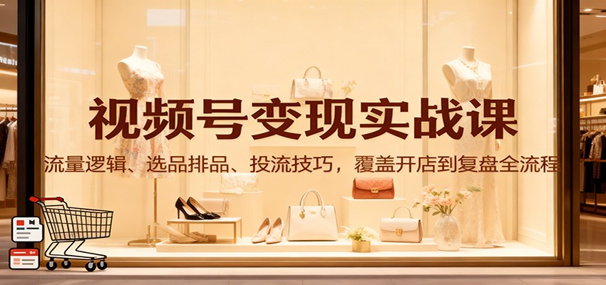 视频号变现实战课:流量逻辑、选品排品、投流技巧,覆盖开店到复盘全流程-初遇