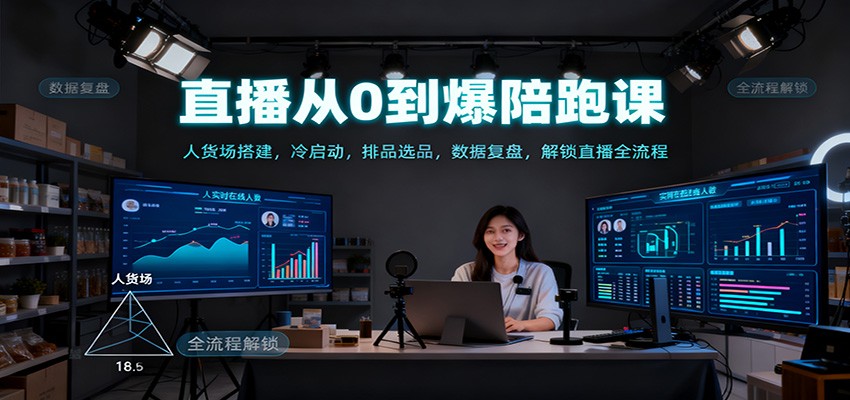 直播从0到爆陪跑课:人货场搭建,冷启动,排品选品,数据复盘,解锁直播全流程-初遇