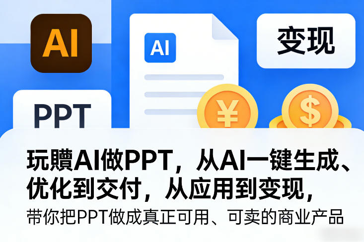 玩賺AI做PPT，从AI一键生成、优化到交付，从应用到变现，带你把PPT做成真正可用、可卖的商业产品(更新0401)-初遇