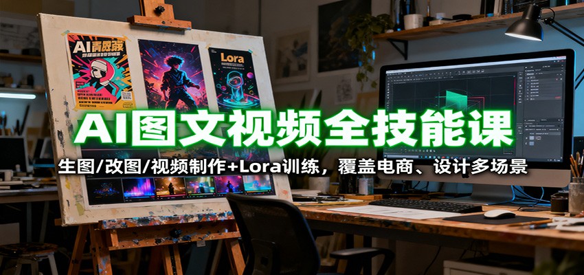 AI图文视频全技能课：生图/改图/视频制作+Lora训练，覆盖电商 、设计多场景-初遇