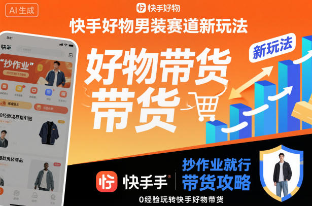 快手好物男装赛道新玩法,抄作业就行,0经验玩转快手好物带货-初遇
