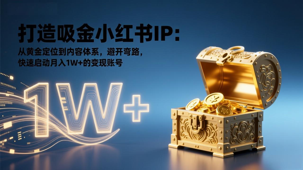 打造吸金小红书IP：从黄金定位到内容体系，避开弯路，快速启动月入1W+的变现账号-初遇