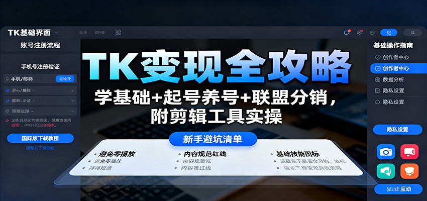 TK变现全攻略:学基础+起号养号+联盟分销,附剪辑工具实操-初遇